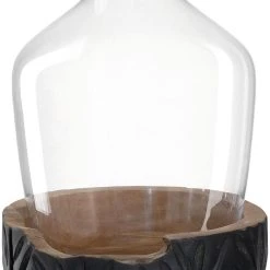 Leonardo Vase Mit Holzsockel CASOLARE 33 Cm Schwarz