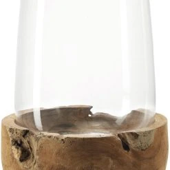 Leonardo Windlicht TERRA 45 Cm Mit Teaksockel