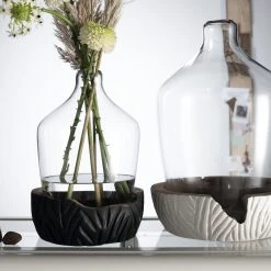 Leonardo Vase Mit Holzsockel CASOLARE 33 Cm Schwarz -Leonardo Vase shop 210 Casolare Vase 30 Sockel Schwarz 084398 Vase 40 Sockel Weiss 084399 detail Q V3