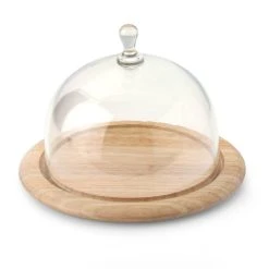 Continenta Käseglocke Rund Aus Gummibaumholz, 2-teilig