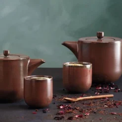 ASA Teeschale 2er Set Coppa Rusty Red -Leonardo Vase shop Coppa metallic Rot