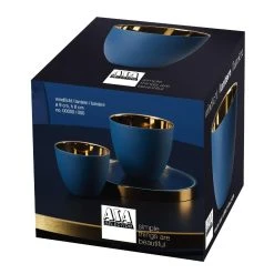 ASA Windlicht, Himbeer -Leonardo Vase shop Verpackung Windlicht blau gold 3