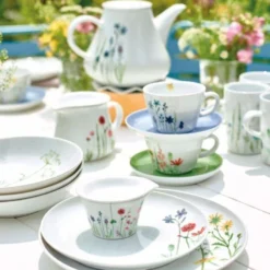 Kahla Magic Grip Wildblume Espresso-Obertasse 0,09 L, Blau-rot -Leonardo Vase shop Wildblume 76 875 31 HiRes RGB neu 5 l