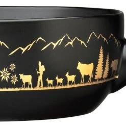Spring Fondue Caquelon Montana In Schwarz/gold