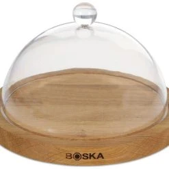 Boska Käseglocke Life -Leonardo Vase shop web 859002 LIFE cheese board OAK with dome 001 neu